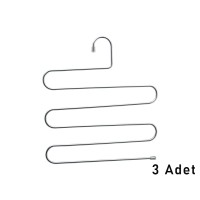 YAKUT-2686 ( 3PCS ) KROM AKILLI PANTOLON ASKI ( DOLAP İÇİ YER KAZANDIRAN PANTOLON & GİYSİ ASKISI )*20=K