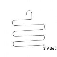 YAKUT-2686 ( 3PCS ) KROM AKILLI PANTOLON ASKI ( DOLAP İÇİ YER KAZANDIRAN PANTOLON & GİYSİ ASKISI )*20=K