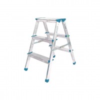 111 YÜZONBİR ( 3+3) ( ÇİFT BASAMAKLI ) ALÜMİNYUM METAL MERDİVEN ( YÜKSEKLİK = 69CM BAŞ GENİŞLİK = 8CM )*1