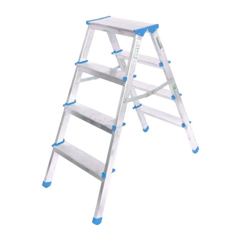 111 YÜZONBİR ( 4+4 ) ( ÇİFT BASAMAKLI ) ALÜMİNYUM METAL MERDİVEN ( YÜKSEKLİK = 92CM BAŞ GENİŞLİK = 8CM )*1