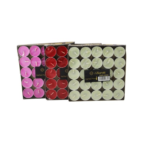 BAROTTİ DMR-9688 ( 25PCS ) ( RENKLİ YUVARLAK ) TEA LİGHT MUM*80