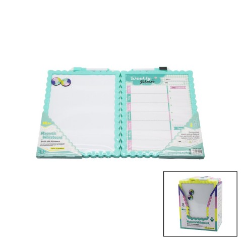 FİXPOİNT P-0539 ( 21.5X28CM ) ( KÜÇÜK ) MANYETİK YAZI TAHTASI ( ÇİFT TARAFLI ) ( RENKLİ PLASTİK ÇERÇEVE)*12X10