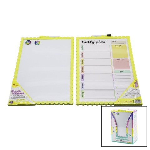 NEW MAGNETİC WHİTEBOARD JL-117 ( 28X39.5CM ) (BÜYÜK) MANYETİK YAZI TAHTASI (ÇİFT TARAFLI) (RENKLİ ÇERÇEVE)*12X6
