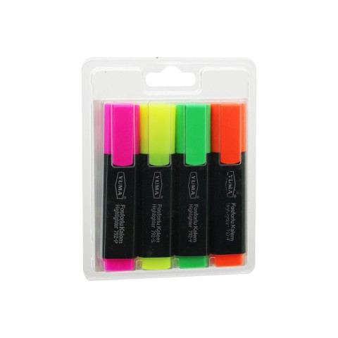 YUMA YM-792-4 ( 792-T-Y-S-P ) ( 4PCS ) FOSFORLU KALEM ( TURUNCU & YEŞİL & SARI & PEMBE )*288
