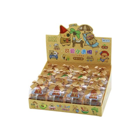 CAPY BARA NİCE! SZ-15 ( 2PCS ) (GENİŞLİK=2CM & 3CM) (HAYVAN & YEMEK RESİMLİ) SEVİMLİ BANT (PVC & KURDELALI AMBALAJ)*16X84