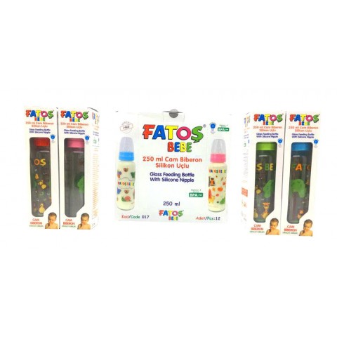 FATOŞ BEBE-017 ( CAM DESENLİ & 250ML ) BİBERON*18X1
