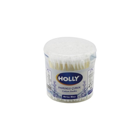 HOLLY ( ORTA BOY ) KULAK ÇÖPÜ ( PAMUKLU ÇUBUK ) ( YUVARLAK KUTU )*6X24