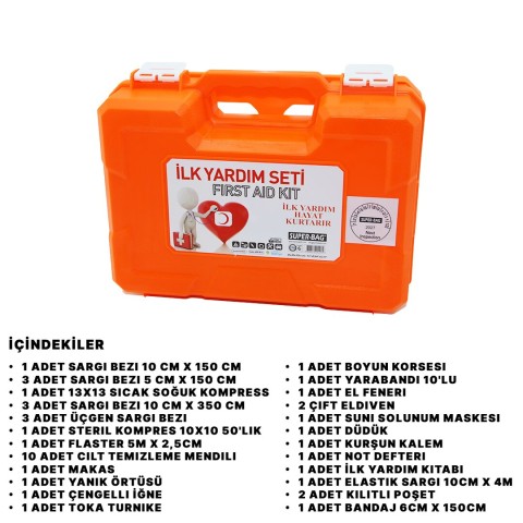 SUPER-BAG ASR-5015 ( BÜYÜK ) İLK YARDIM SETİ FIRST AID KIT PLS.ÇANTALI*12