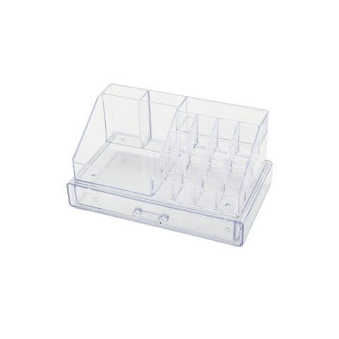 BLACKSTONE KRC-005 (DÜZ) (TEK KAT ÇEKMECE+16 BÖLME) MAKYAJ & TAKI ORGANİZERİ (MİKA KRİSTAL PLASTİK) (23.3X13.5X11.5CM)*12