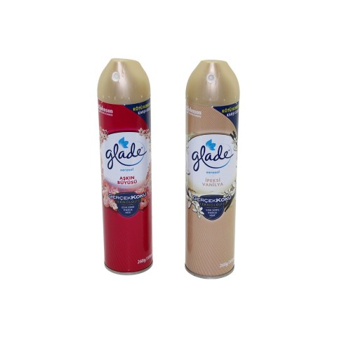 GLADE AEROSOL AŞKIN BÜYÜSÜ & İPEKSİ VANİLYA ORTAM ODA KOKUSU SPREY 300ML*12=K