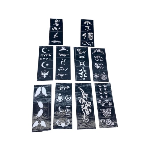 İBİCO KZY-1575 ( MİX DESEN ) ( 8X20CM ) TÜP KINA DESEN ÇIKARTMA ŞABLONU ( 10PCS )*1X1000