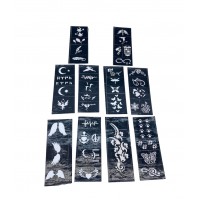 İBİCO KZY-1575 ( MİX DESEN ) ( 8X20CM ) TÜP KINA DESEN ÇIKARTMA ŞABLONU ( 10PCS )*1X1000