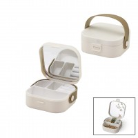 HOUSE BY HOUSE UR-3464 ( ÇANTA BOY ) ( 9X9CM & Y:3.7CM ) AYNALI MAKYAJ & TAKI ORGANİZER ( 4BÖLME & TAŞIMA KULP )*48