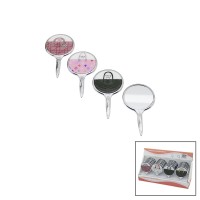 İBİCO İ15-037 ( YUVARLAK ) ( ÇANTA DESENLİ ) ( SAPLI ) ( CEP & ÇANTA ) MAKYAJ AYNASI ( TEK TARAFLI )*24X16