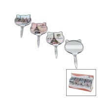 İBİCO İ15-039 ( KULAKLI & YUVARLAK ) ( EYFEL KULE DESENLİ ) ( SAPLI ) ( CEP & ÇANTA ) MAKYAJ AYNASI ( TEK TARAFLI )*24X16