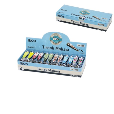 İBİCO İ15-005 ( KÜÇÜK & RENKLİ DESENLİ ) TIRNAK MAKASI*24X50