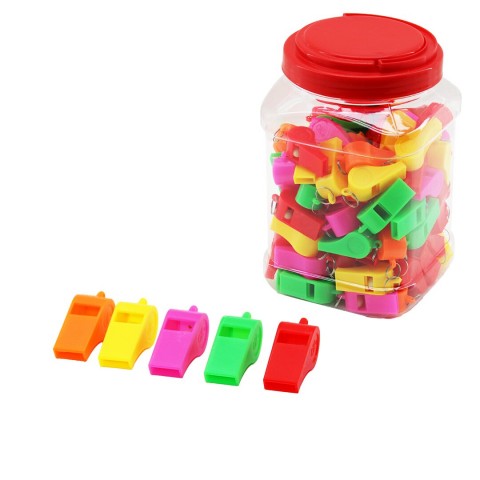 MARLA-600-R ( RENKLİ PLASTİK )DEPREM DÜDÜK ( PLS.KAVANOZ AMBALAJ )*100X48