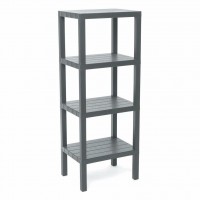 OMBEG OM-0220-2115-0114 ( 4 ( DÜZ ) RAFLI & GRİ ) MODÜLER ÜNİTE PLASTİK*6