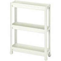 OMAŞ SLİM TEKERLİ OM-0600-3010-0268 ( 3 ( DERİN ) RAFLI & BEYAZ ) ÇOK AMAÇLI RAF ÜNİTESİ*6