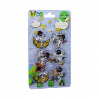 İBİCO İ17-004 ( 6PCS ) ( ASTRONOT RESİMLİ ) ( METAL UÇLU ) ( ŞEFFAF PVC YAPIŞKANLI ) ASKI ( 2KG.TAŞIMA )*12X24