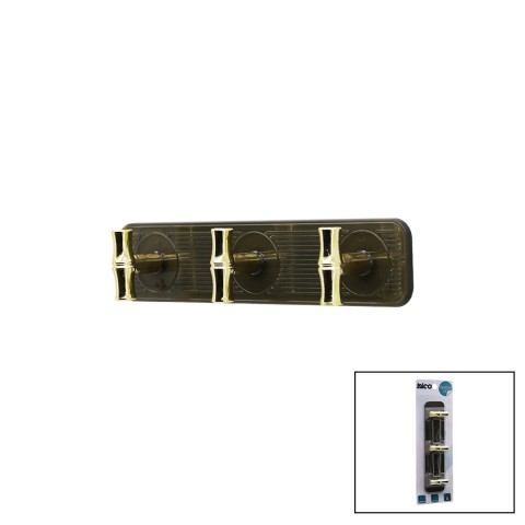 İBİCO İ17-006 ( 3 KOLLU= GOLD & ( T= Ꟶ ) YAPIŞKANLI PLS. ASKI ( MİKA KRİSTAL ŞEFFAF RENKLİ TABAN ) ( 3.5KG.TAŞIMA )*12X14