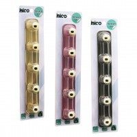 İBİCO İ17-012 ( 5 KOLLU= GOLD & NOKTALI TOP ) YAPIŞKANLI PLS. ASKI ( MİKA KRİSTAL ŞEFFAF RENKLİ TABAN ) ( 5KG.TAŞIMA )*12X10