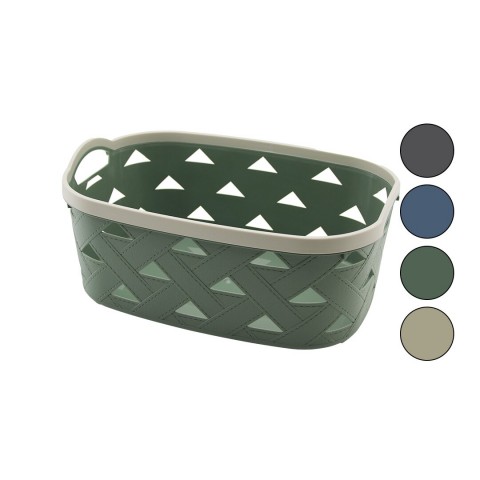 SUNPLAST SD-5005 ( NO-5 ) ( 10.6LT ) ÇOK AMAÇLI SEPET ( DERİ GÖRÜNÜM DESENLİ ) (RENKLİ PLASTİK) (ÇİFT DAHİLİ KULP)*12=K