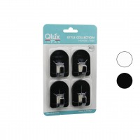 QLUX L-00950 ( 4PCS ) DOME ASKI NO-2 ( KUBBELİ & SİYAH & BEYAZ & PLASTİK ASKI ) ( YAPIŞKANLI MONTAJ )*50