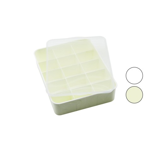 TİMEX TİM-190 ( 15 BÖLMELİ ) ORGANİZER ( PLASTİK=BEYAZ-KREM ) ( ŞEFFAF KAPAKLI ) ( 23 X 30 X 7CM ) ( ÇOK AMAÇLI KULLANIM )*24=K