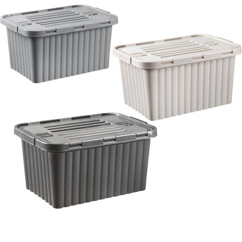 DÜNYA-20011-999 ( RENKLİ ) ( 18LT ) ÇİFT KAPAKLI & KUTU PLASTİK KİLİTLİ ( 296X435X219MM )*12=K