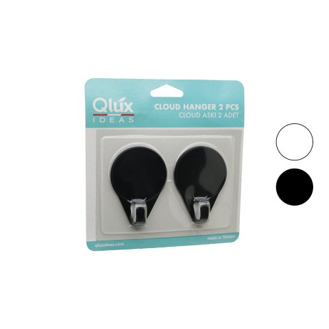 QLUX L-00788 ( 2PCS ) CLOUD ASKI ( SİYAH & BEYAZ PLASTİK ) ( YAPIŞKANLI MONTAJ )*60