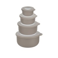 QLUX L-00989 BOWL ( 4PCS SET=900ML+500ML+250ML+100ML ) KAPAKLI KASE & SAKLAMA KABI SET ( PENCERELİ ŞEFFAF KAPAK )*18=K