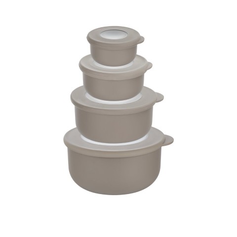 QLUX L-00989 BOWL ( 4PCS SET=900ML+500ML+250ML+100ML ) KAPAKLI KASE & SAKLAMA KABI SET ( PENCERELİ ŞEFFAF KAPAK )*18=K