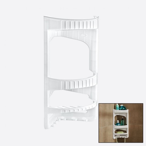 DÜNYA 09166-101 ( BEYAZ ) PLASTİK KÖŞE ŞAMPUANLIK ( 3 KATLI & ASKILI )*12=K