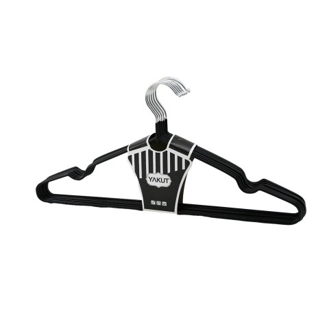 YAKUT ( SİYAH ) ( 10PCS ) ( SİLİKON KAPLAMALI ) METAL ELBİSE ASKISI*50