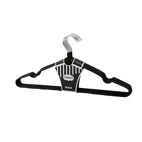 YAKUT ( SİYAH ) ( 10PCS ) ( SİLİKON KAPLAMALI ) METAL ELBİSE ASKISI*50