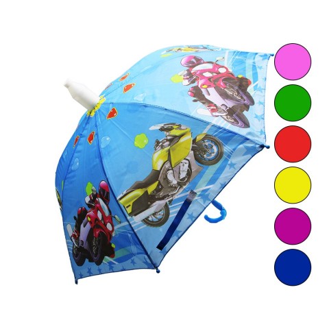 RUGBY-3314 ( BARDAKLI & DÜDÜKLÜ ) ( 8 TELLİ ) KIZ-ERKEK ÇOCUK ŞEMSİYE*12X5