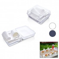 TİMEX TİM-126 ( 32PCS ) PİKNİK SETİ (ANTRAİT GRİ PLS.) (6-TABAK-6-BARDAK-6-ÇATAL6-KAŞIK-6-BIÇAK+( 2 BÖLMELİ ŞEFFAF PLS.ÇANTA)*12=K