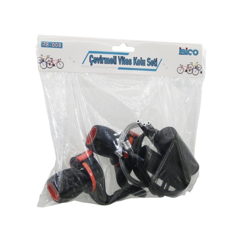 İBİCO İ18-008 ÇEVİRMELİ BİSİKLET VİTES KOLU SETİ ( 2PCS VİTES KOLU & 2PCS ELCİK & TEL & TEL KORUYUCU KANAL KABLO )*50