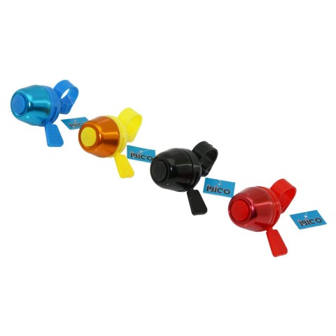 İBİCO İ18-019 ( CIRCIR ) ( DİK & YUVARLAK ) ( RENKLİ METAL KAPAK  ) BİSİKLET ZİLİ ( RENKLİ PLASTİK TABAN & ZİL KOLU & TUTACAK )*20X12