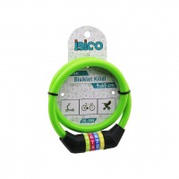 İBİCO İ18-058 ( ŞİFRELİ ) ( İNCE ) BİSİKLET KİLİT ( ÇELİK TEL ) ( YEŞİL RENKLİ KILIF ) ( 9MMX65CM )*200