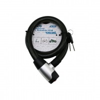 İBİCO İ18-067 ( ANAHTARLI ) ( METAL KAPLAMA KAFA ) ( ÇEK-İT KİLİT KAPAK ) MOTOR & BİSİKLET KİLİT ( ÇELİK TEL ) ( SİYAH ŞEFFAF KILIF ) ( 24MMX100CM )*50