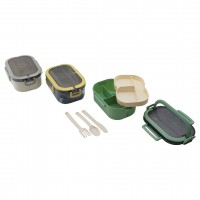 MEYSA HOME M&L-3026 LUNCH ( TEK KATLI ) BESLENME KUTUSU (RENKLİ PLASTİK) (2X3 BÖLMELİ-1AD.KAŞIK-1AD.ÇATAL-1AD.BIÇAK)*24=K