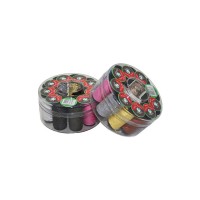 FAMİLY ( YUVARLAK KUTU ) DİKİŞ MAKARA İPLİK SETİ ( İĞNELİ ) ( PLASTİK KUTULU )*10X18