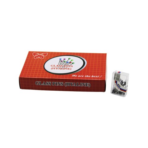 GLASS PINS K-0248 ( 50PCS )( SİYAH ) ( PLS.KUTULU ) ( MİNİ ) BAŞÖRTÜ İĞNESİ*20X50
