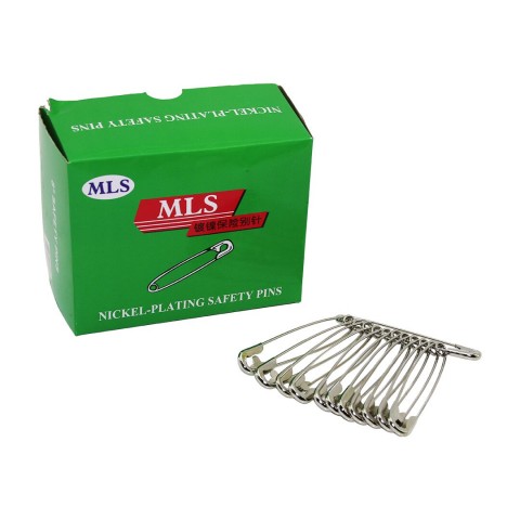 MLS NICKEL-PLATING SAFETY PINS ( GÜMÜŞ ) ( NO-8# ) ÇENGELLİ İĞNE (12PCS X 12Lİ =144PCS=PAKET)*1X50
