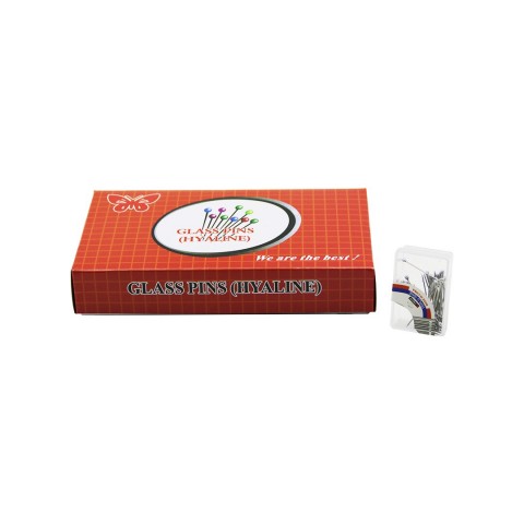 GLASS PINS K-0187 ( 50PCS ) ( GÜMÜŞ ) ( PLS.KUTULU ) ( MİNİ ) BAŞÖRTÜ İĞNESİ*20X50