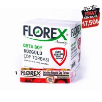 FLOREX-402 AVANTAJ ( ÇİLEK KOKULU ) ( BÜZGÜLÜ ) ( ORTA ) ( 10PCS ) 55X60CM ÇÖP TORBASI*25=K