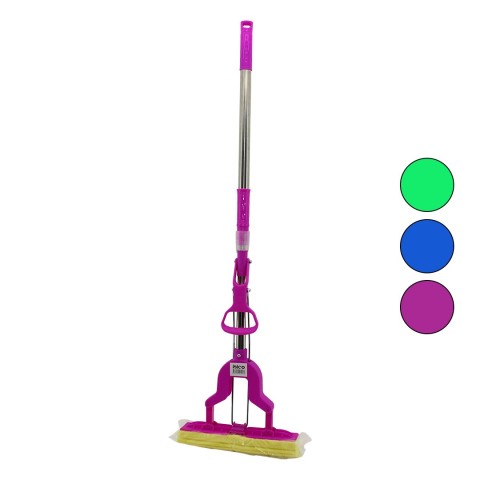 İBİCO İ21-026 (PVA KELEBEK MOP) (SIKMA KOLLU & SÜNGER MOP) (KROM UZAYAN SAP=75-95CM+RENKLİ PLS.BAŞLIK=115CM)(BRKT-910262)*30