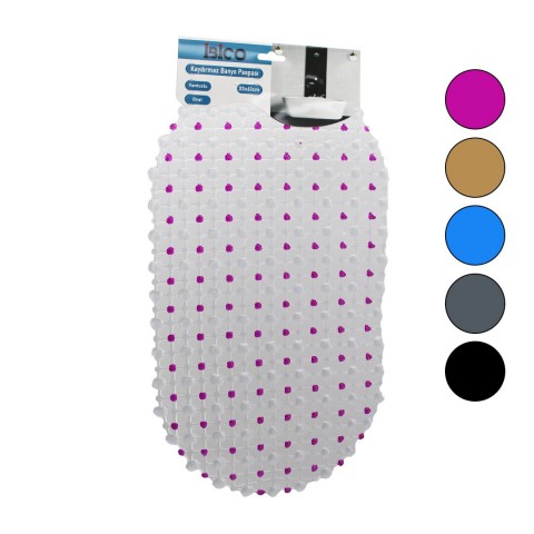 İBİCO İ21-002 (OVAL & EKO PVC) (+VANTUZ DESEN & ŞEFFAF RENKLİ) (122PCS VANTUZ) KAYDIRMAZ BANYO & KÜVET PASPAS(33X61CM)*120